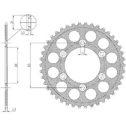 CORONA ALLUMINIO DUCATI (520) 38 D