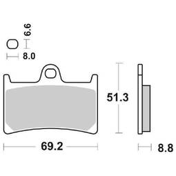 CP.PAST. FRENO ANT.DX-SX MS YAMAHA 500 T-MAX08 198-634