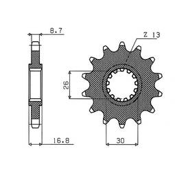 PIGNONE ACCIAIO HONDA (530) 16 D